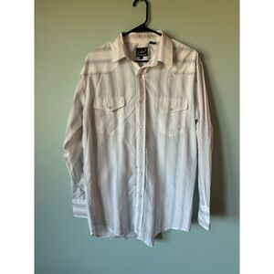Roper long sleeved striped western button down. Sz L